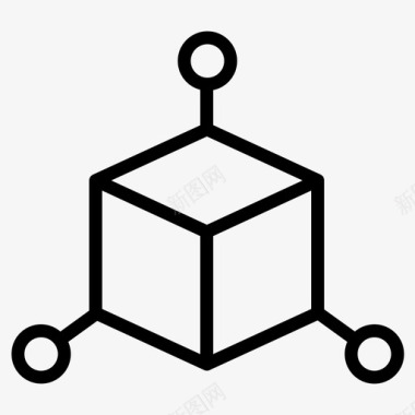 虚拟背景三维立方体虚拟现实图标图标