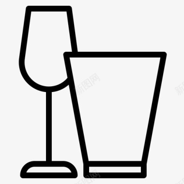 杯子酒厨房图标图标