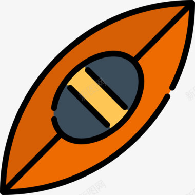 夏令营总动员皮划艇夏令营3线性颜色图标图标