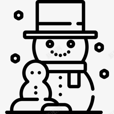 雪人圣诞城5直线型图标图标