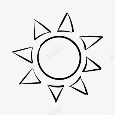 太阳手绘天空图标图标