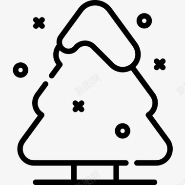 圣诞树冬季42线形图标图标