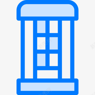 电话亭英国蓝色图标图标