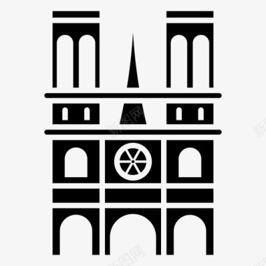巴黎圣母院大教堂教堂图标图标