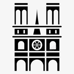 圣母院大教堂巴黎圣母院大教堂教堂图标高清图片