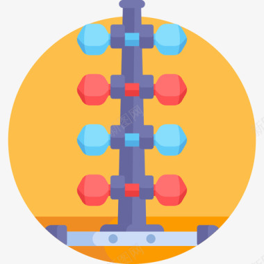 健身器材哑铃健身器材18扁平图标图标