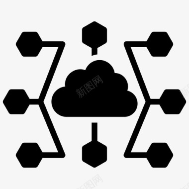 在云的图标云托管云计算云数据图标图标