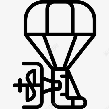 滑翔伞运输117直线图标图标