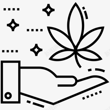手拿大麻大麻叶医用大麻图标图标