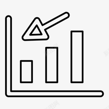 矢量公司标识亏损图表下方向下图标图标