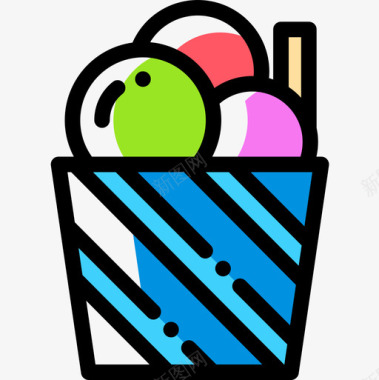 冰淇淋冰淇淋糖果8颜色省略图标图标