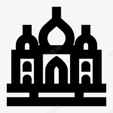 泰姬陵建筑印度图标图标