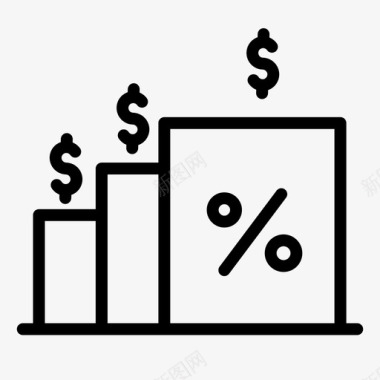 图表增长百分比图标图标