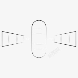 人造卫星手绘人造卫星轨道空间站手绘天文学图标高清图片