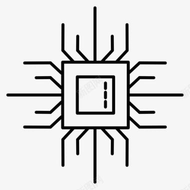 双核处理器cpu电子微芯片图标图标