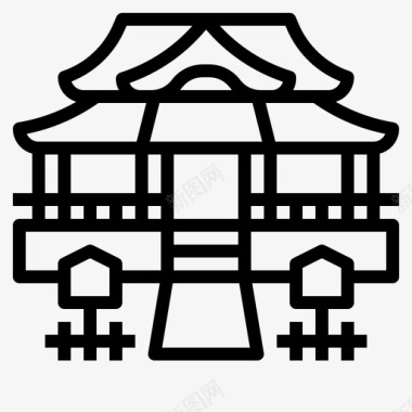 神社建筑文化图标图标