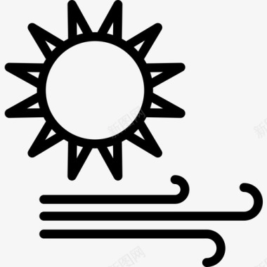 风大风大天气188线性图标图标