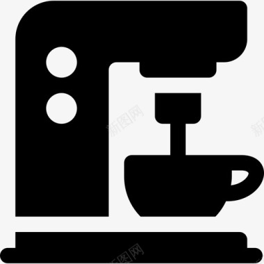 咖啡机床和早餐9加满图标图标