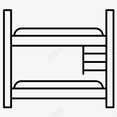 床卧室双层床图标图标