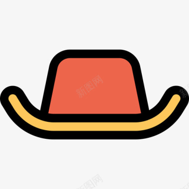 帽子庆祝和聚会直线颜色橙色图标图标