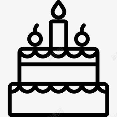 生日蛋糕节日直系图标图标