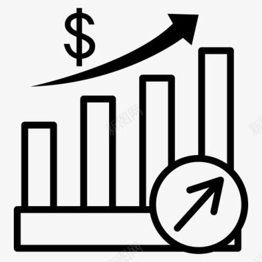 收入分析增长图表利润表图标图标