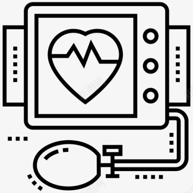 心率运动表心电图机心血管机心率传感器图标图标