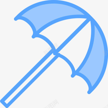 雨伞旅行190蓝色图标图标