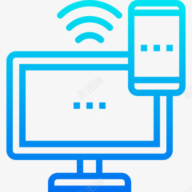 座地式响应式通信网络2梯度图标图标