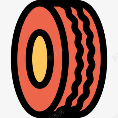 轮胎汽车6线颜色橙色图标图标