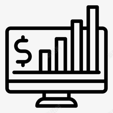 电脑监控投资监控购物车电脑图标图标