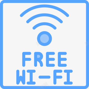免费Wifi旅行190蓝色图标图标