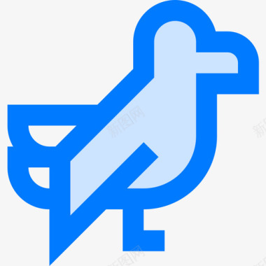 孔雀小鸟2蓝色图标图标