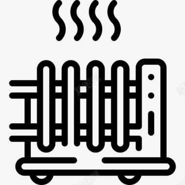 加热冲洗器家用电子线性加热器图标图标