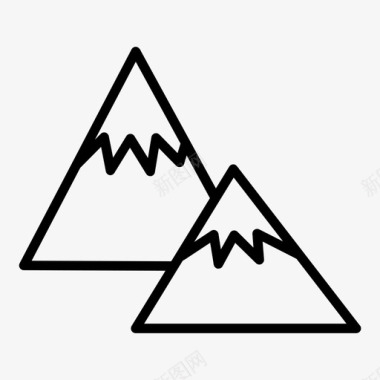 两座山山地雪盖图标图标