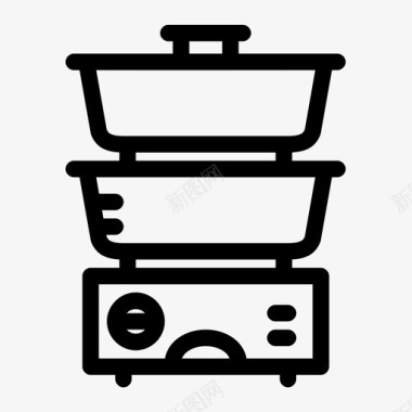 工具和用具双煮加热厨房用具图标图标