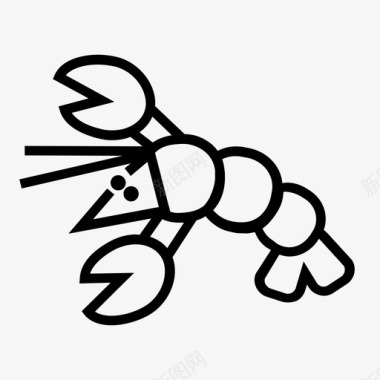 情侣的动物龙虾甲壳类动物缅因州图标图标