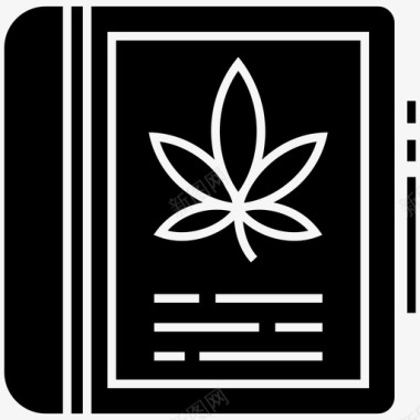 草药书小册子大麻酚图标图标