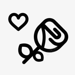 二月花爱花心玫瑰图标高清图片