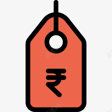 价格标签银行和金融22直线颜色橙色图标图标