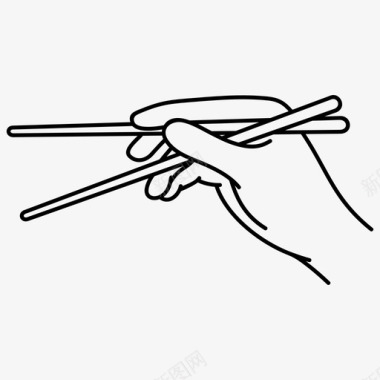 手拿筷子亚洲菜中国筷子图标图标