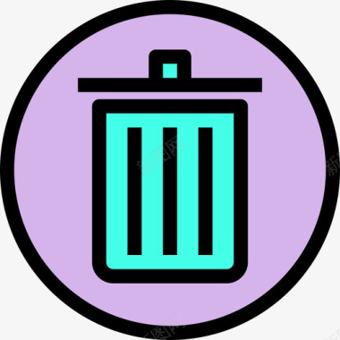 处理垃圾垃圾桶箭头和用户界面线颜色图标图标
