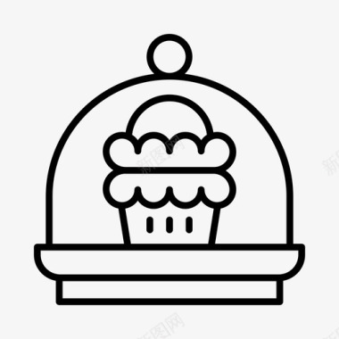 高级茶杯子蛋糕甜点图标图标