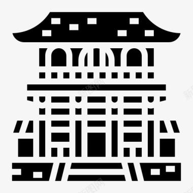寺庙建筑文化图标图标