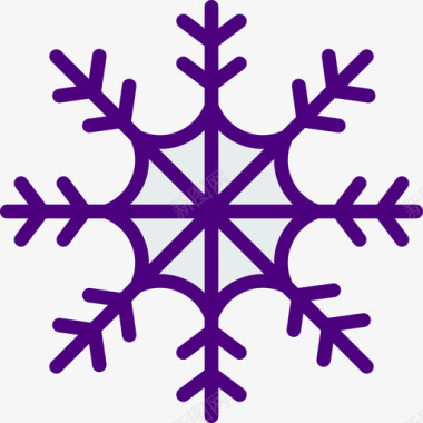 飘零雪花雪花假日42线性颜色图标图标
