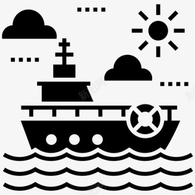 船游船水上船只图标图标