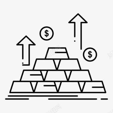 金条黄金现金硬币图标图标