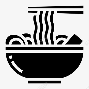 矢量日本面条拉面碗食物图标图标