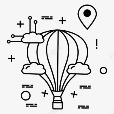 热气球热气球发现飞行图标图标