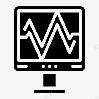 医疗系列标识脉搏监护仪心脏医疗图标图标